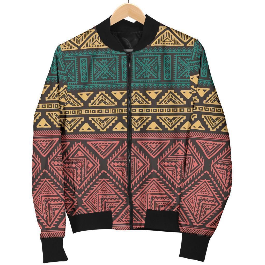 Ethnic Pattern Print Women Casual Bomber Jacket Ethnic Pattern Print Women Casual Bomber Jacket