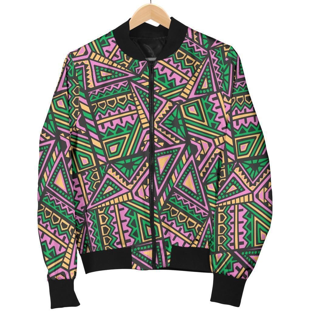 Ethnic Pink Print Pattern Women Casual Bomber Jacket Ethnic Pink Print Pattern Women Casual Bomber Jacket