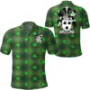 Evans Ireland Polo Shirt - Irish National Plaid with Shamrock - Irish Family Crest A7