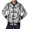 Evil Eye Hamsa Hand Pattern Print Mens Bomber Jacket