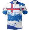 Faroe Islands Polo Shirt - Faroe Islands Flag Brush A02