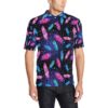 Feather Colorful Boho Design Print Men Polo Shirt