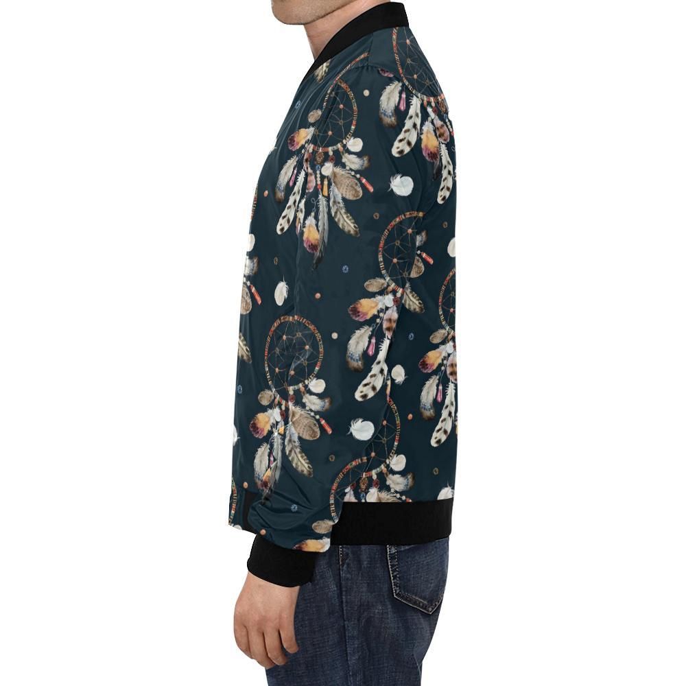 Feather-Dream-Catcher-Boho-Pattern-Print-Mens-Bomber-Jacket-2