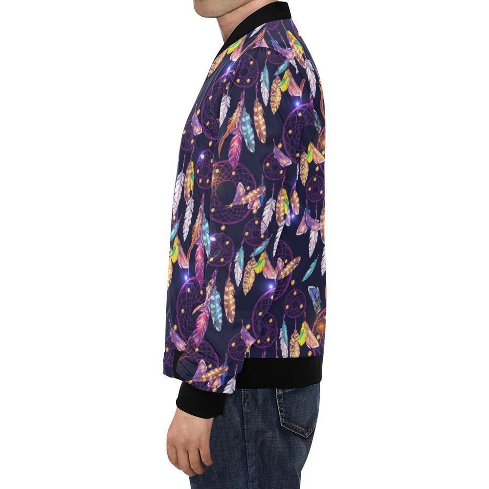 Feather-Dream-Catcher-Vintage-Pattern-Print-Mens-Bomber-Jacket-1