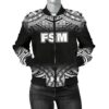 Federated States Of Micronesia Women's Bomber Jacket - Fog Black Style - BN09 Bomber Jacket