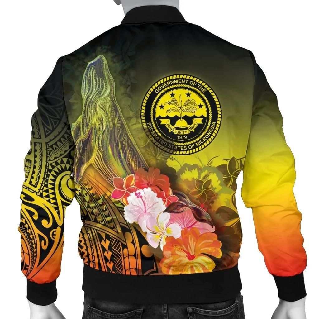 Federated-States-of-Micronesia-Custom-Personalised-Mens-Bomber-Jackets-Humpback-Whale-with-Tropical-Flowers-Yellow-BN18-Bomber-Jacket-1