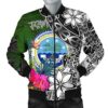 Federated States of Micronesia Men Bomber Jacket - Turtle Plumeria Banana Leaf - BN11 Bomber Jacket