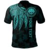 Federated States of Micronesia Personalised Polo Shirt- Polynesian Wings (Turquoise) - BN15