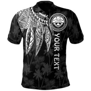 Federated States of Micronesia Personalised Polo Shirt- Polynesian Wings ( White) - BN15