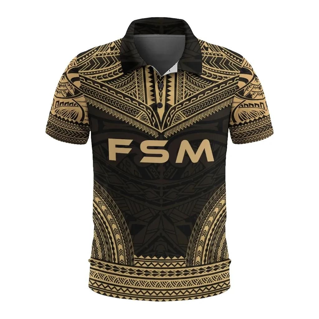Federated States of Micronesia Polo Shirt - Polynesian Chief Gold Version - BN10 Federated States of Micronesia Polo Shirt - Polynesian Chief Gold Version - BN10