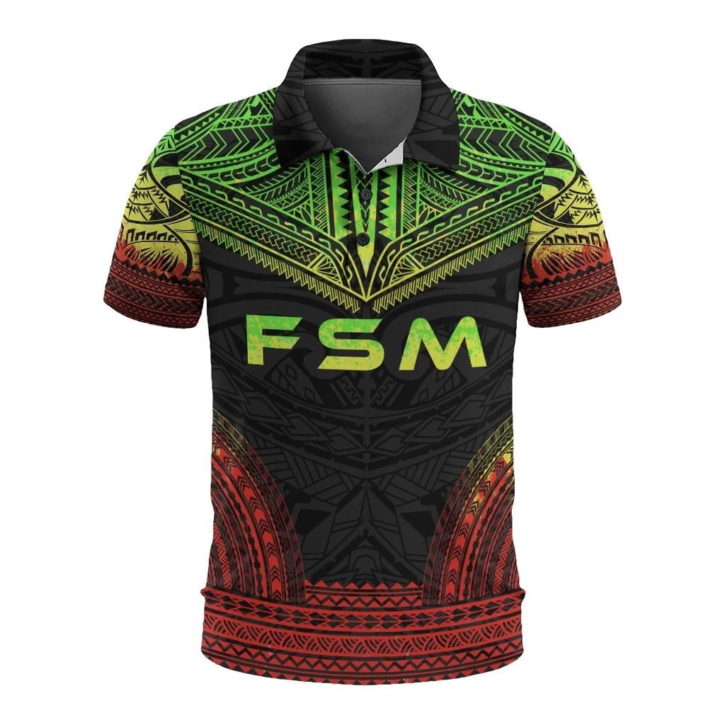 Federated States of Micronesia Polo Shirt - Polynesian Chief Reggae Version - BN10 Federated States of Micronesia Polo Shirt - Polynesian Chief Reggae Version - BN10