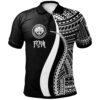 Federated States of Micronesia Polo Shirt White - Polynesian Tentacle Tribal Pattern - BN11
