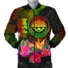 Federated States of Micronesia Polynesian Men's Bomber Jacket - Hibiscus and Banana Leaves - BN15 Bomber Jacket