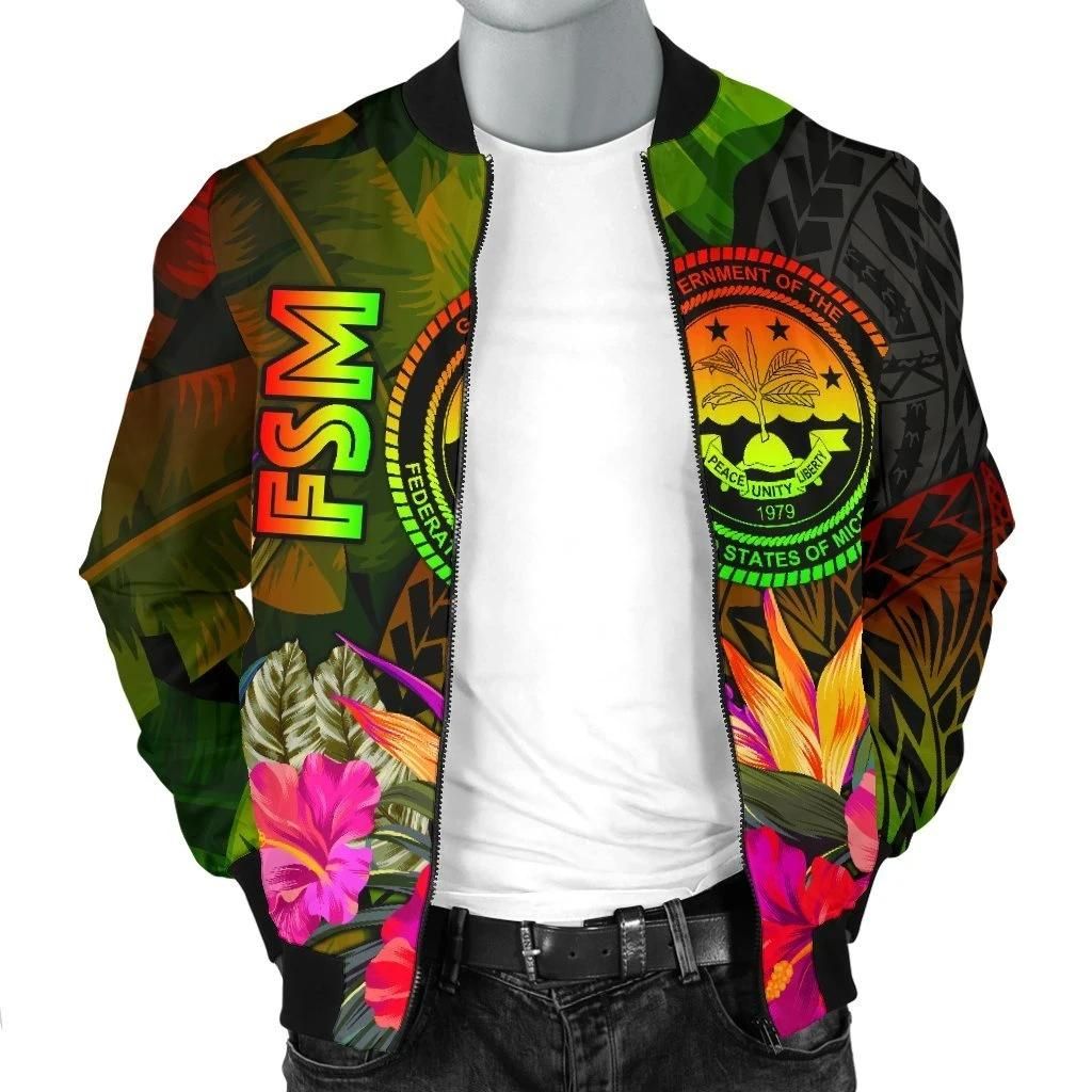 Federated-States-of-Micronesia-Polynesian-Mens-Bomber-Jacket-Hibiscus-and-Banana-Leaves-BN15-Bomber-Jacket-2