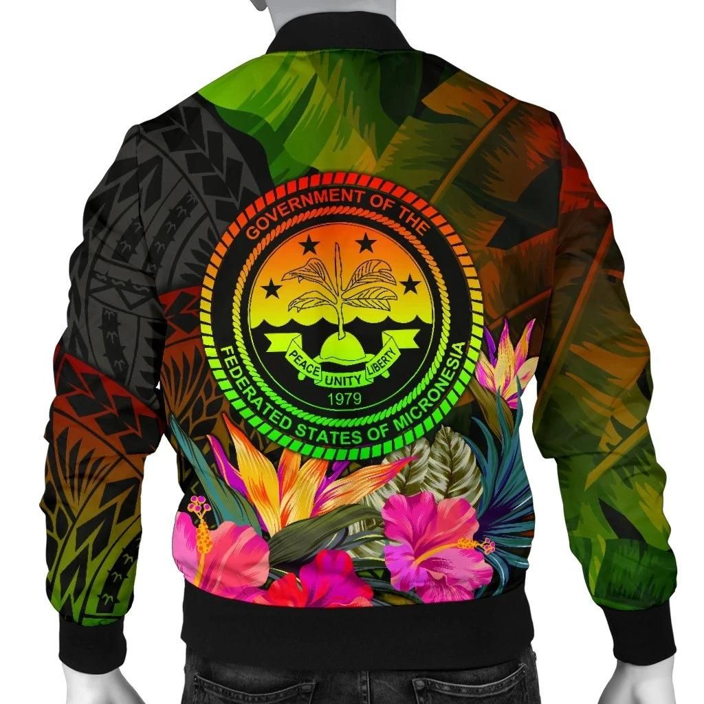 Federated-States-of-Micronesia-Polynesian-Personalised-Bomber-Jackets-Hibiscus-and-Banana-Leaves-BN15-Bomber-Jacket-1