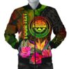 Federated States of Micronesia Polynesian Personalised Bomber Jackets- Hibiscus and Banana Leaves - BN15 Bomber Jacket