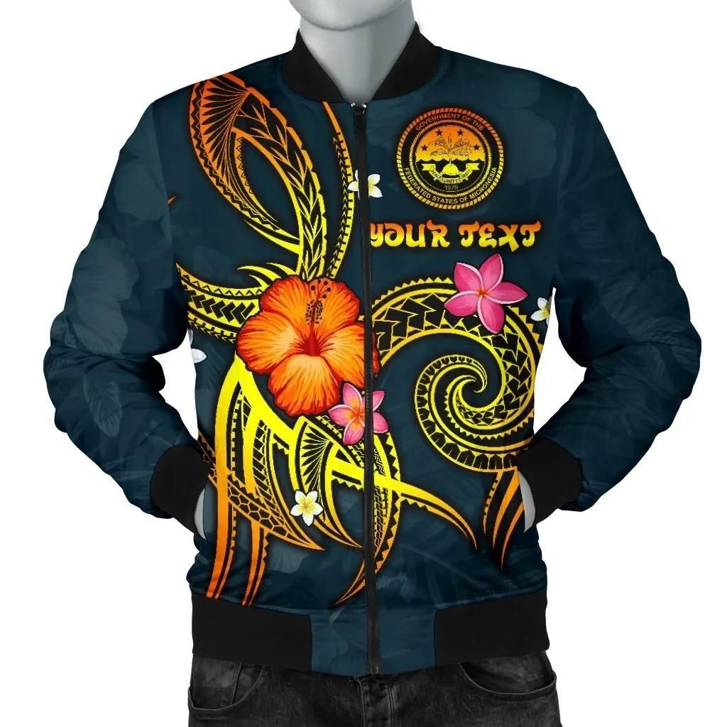 Federated States of Micronesia Polynesian Personalised Men's Bomber Jacket - Legend of FSM (Blue) - BN15 Bomber Jacket Federated States of Micronesia Polynesian Personalised Men's Bomber Jacket - Legend of FSM (Blue) - BN15 Bomber Jacket