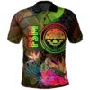 Federated States of Micronesia Polynesian Polo Shirt - Hibiscus and Banana Leaves - BN15