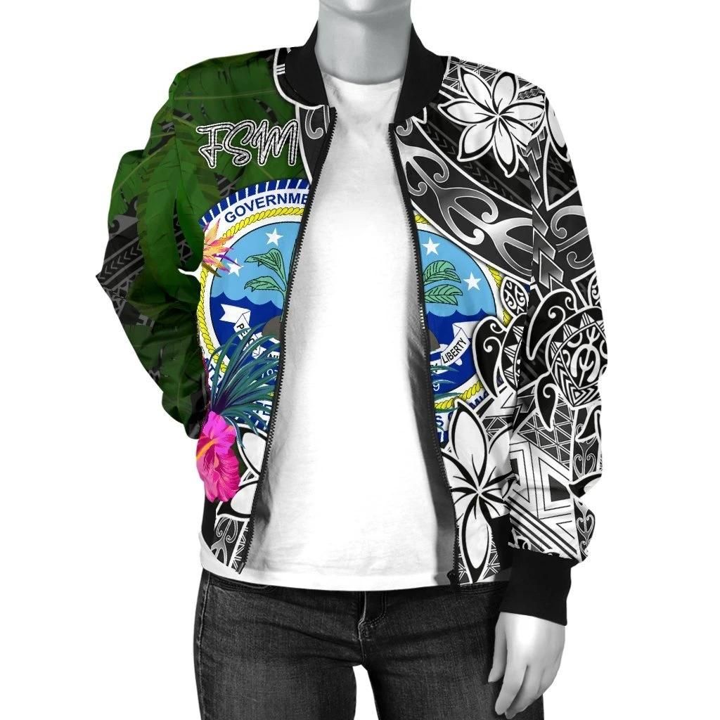 Federated-States-of-Micronesia-Women-Bomber-Jacket-Turtle-Plumeria-Banana-Leaf-BN11-Bomber-Jacket-2
