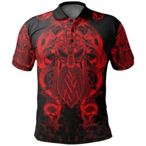 Fenrir & Tyr Tattoo Polo Shirt Red Version A7