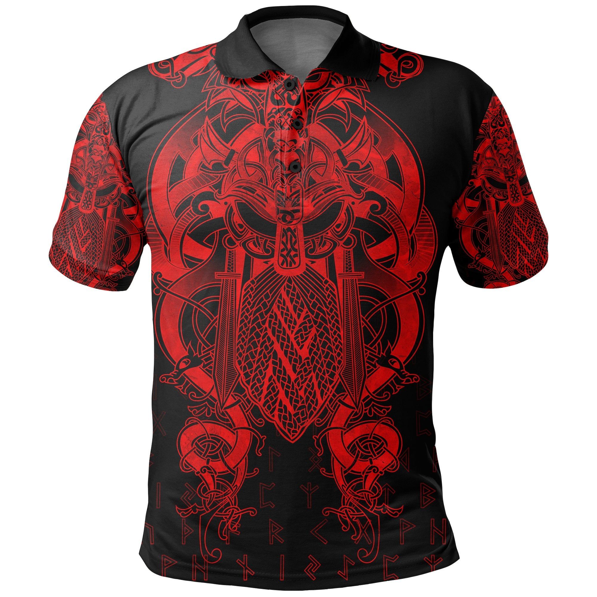 Fenrir & Tyr Tattoo Polo Shirt Red Version A7 Fenrir & Tyr Tattoo Polo Shirt Red Version A7