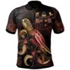 FiJi Polynesian Polo Shirt - Turtle With Blooming Hibiscus Gold - BN22