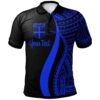Fiji Custom Personalised Polo Shirt Blue - Polynesian Tentacle Tribal Pattern - BN11