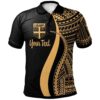 Fiji Custom Personalised Polo Shirt Gold - Polynesian Tentacle Tribal Pattern - BN11