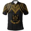 Fiji Custom Personalised Polo Shirt - Polynesian Armor Style Gold - BN39