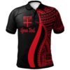 Fiji Custom Personalised Polo Shirt Red - Polynesian Tentacle Tribal Pattern - BN11