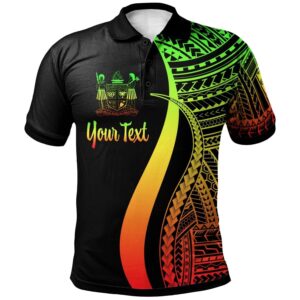 Fiji Custom Personalised Polo Shirt Reggae - Polynesian Tentacle Tribal Pattern Crest - BN11