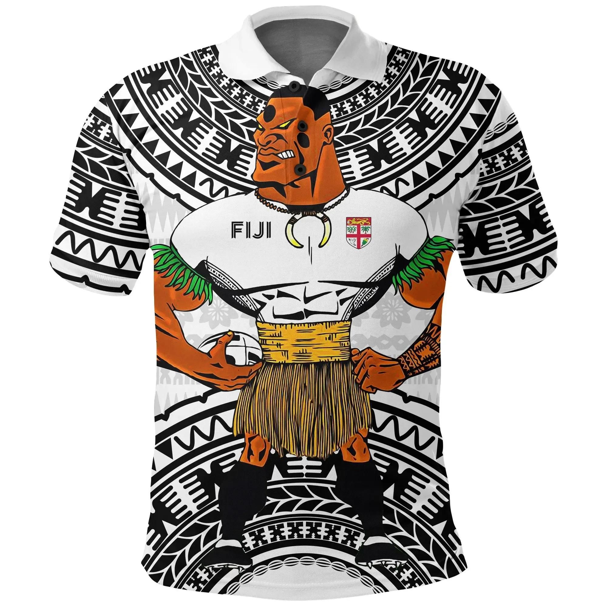 Fiji Polo Shirt Fiji Tapa Rugby A7 Fiji Polo Shirt Fiji Tapa Rugby A7