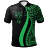 Fiji Polo Shirt Green - Polynesian Tentacle Tribal Pattern Crest - BN11