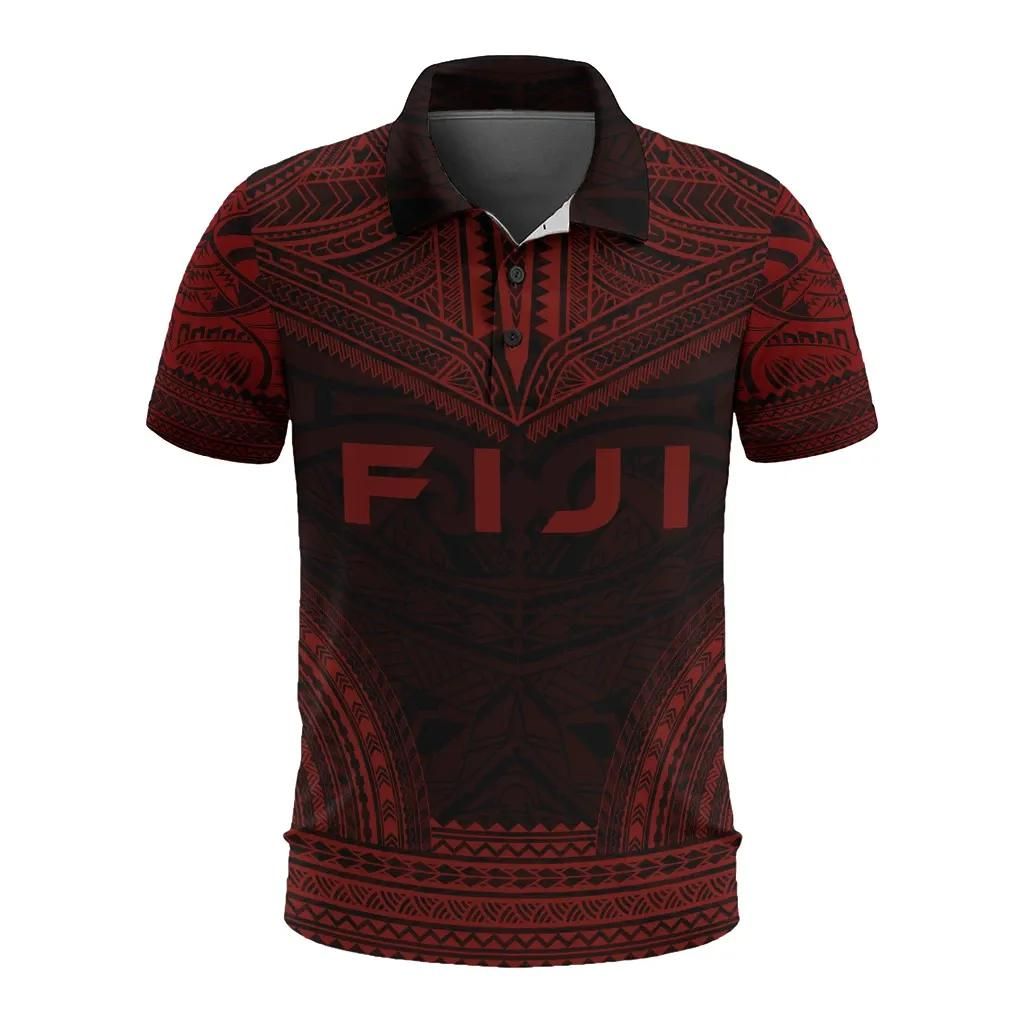 Fiji Polo Shirt - Polynesian Chief Red Version - BN10 Fiji Polo Shirt - Polynesian Chief Red Version - BN10