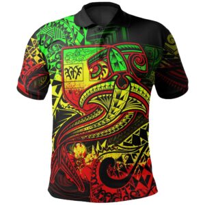 Fiji Polo Shirt - Reggae Shark Polynesian Tattoo - BN18