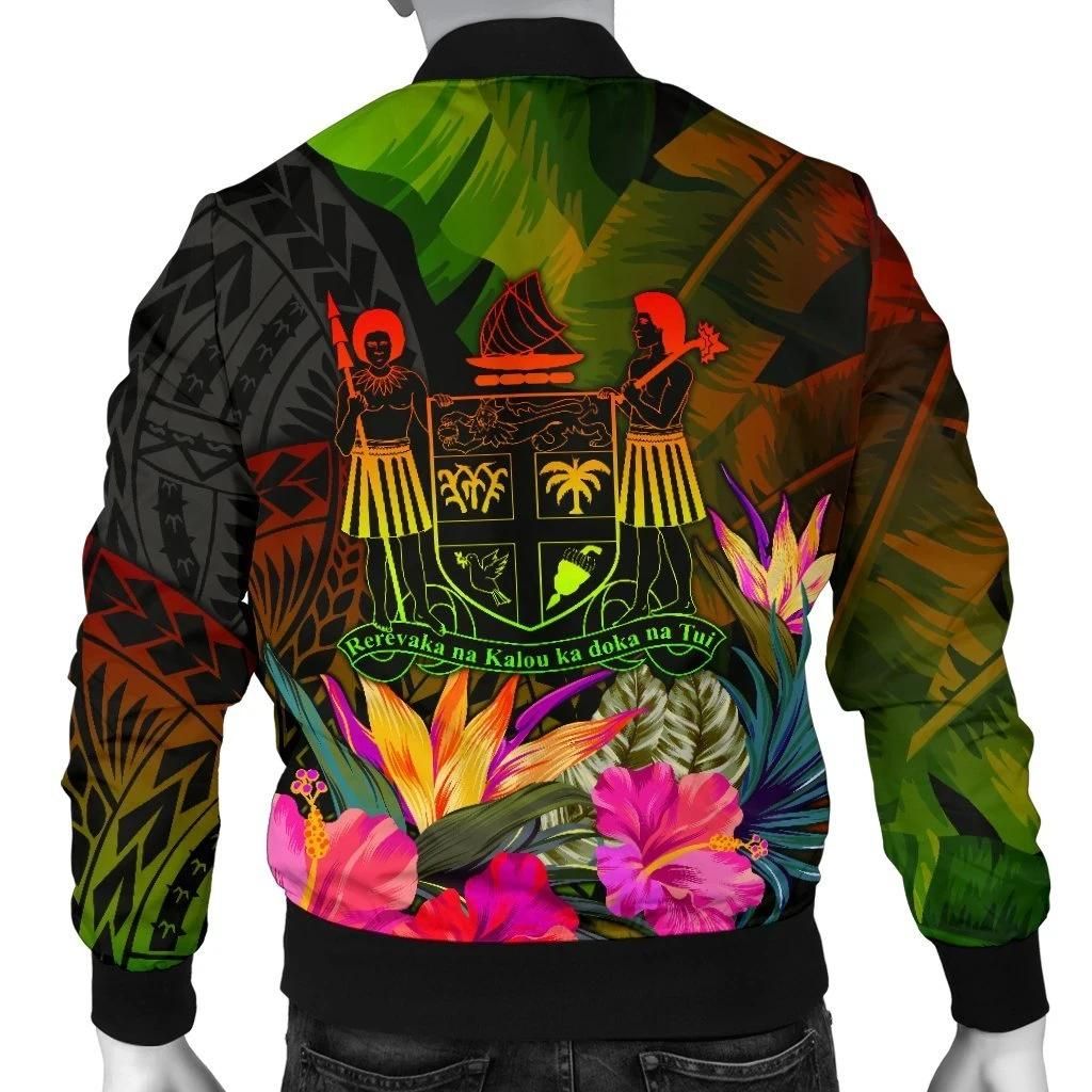 Fiji-Polynesian-Personalised-Mens-Bomber-Jacket-Hibiscus-and-Banana-Leaves-BN15-Bomber-Jacket-1
