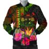 Fiji Polynesian Personalised Men's Bomber Jacket - Hibiscus and Banana Leaves - BN15 Bomber Jacket