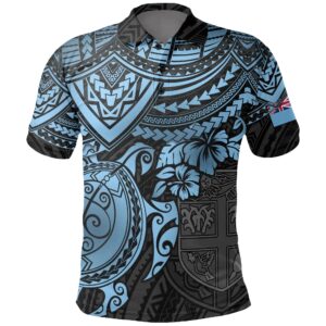 Fiji Polynesian Polo Shirt - Blue Turtle - BN1518