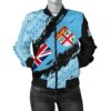 Fiji Tapa Women's Bomber Jacket - Nora Style J91 Bomber Jacket