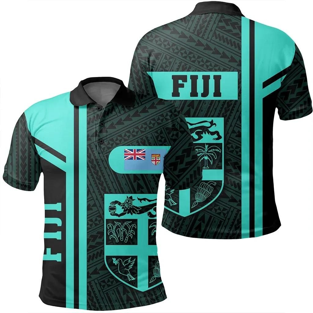 Fiji Turquoise Polo Shirt- Boba Style - AH - J14 Fiji Turquoise Polo Shirt- Boba Style - AH - J14