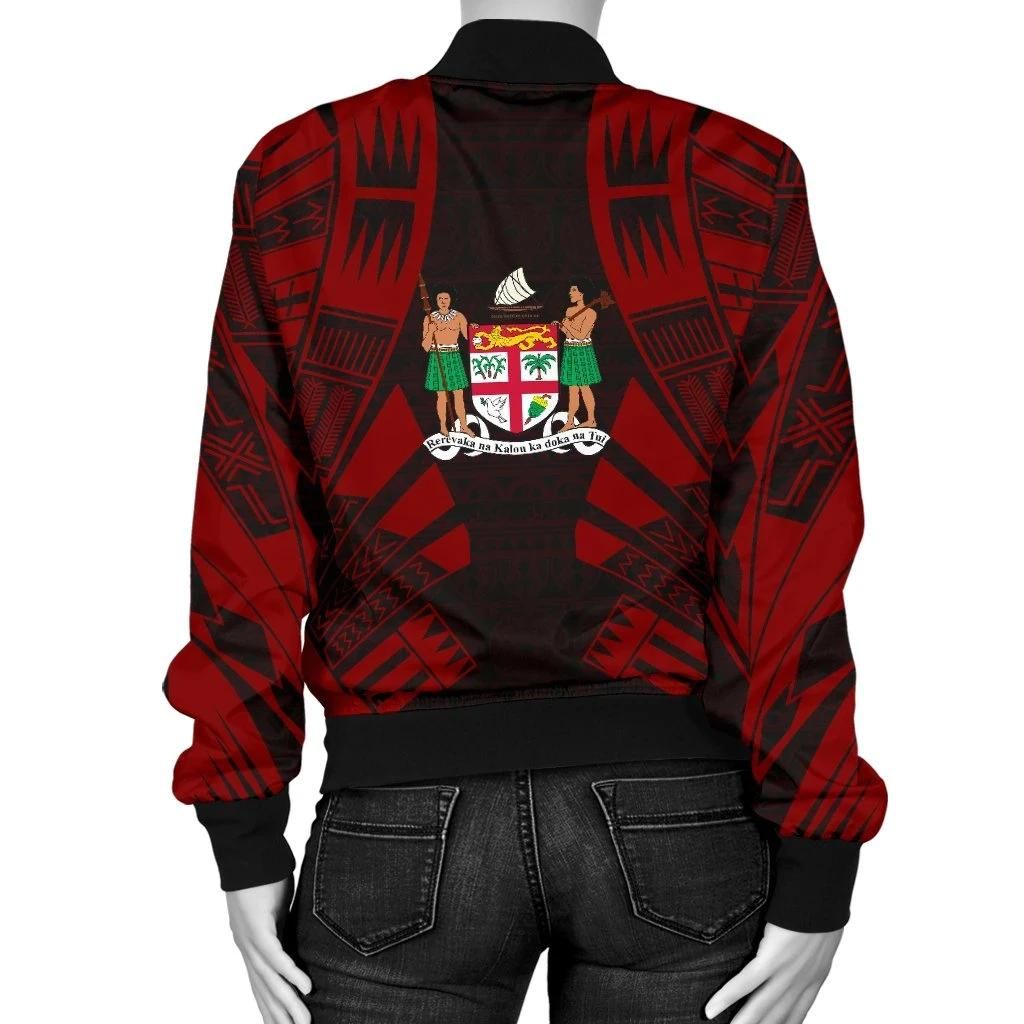 Fiji-Women-Bomber-Jacket-Polynesian-Tattoo-Red-BN0110-Bomber-Jacket-1