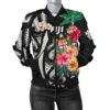 Fiji Women's Bomber Jacket  Coat Of Arms Polynesian With Hibiscus-2 TH5 Bomber Jacket