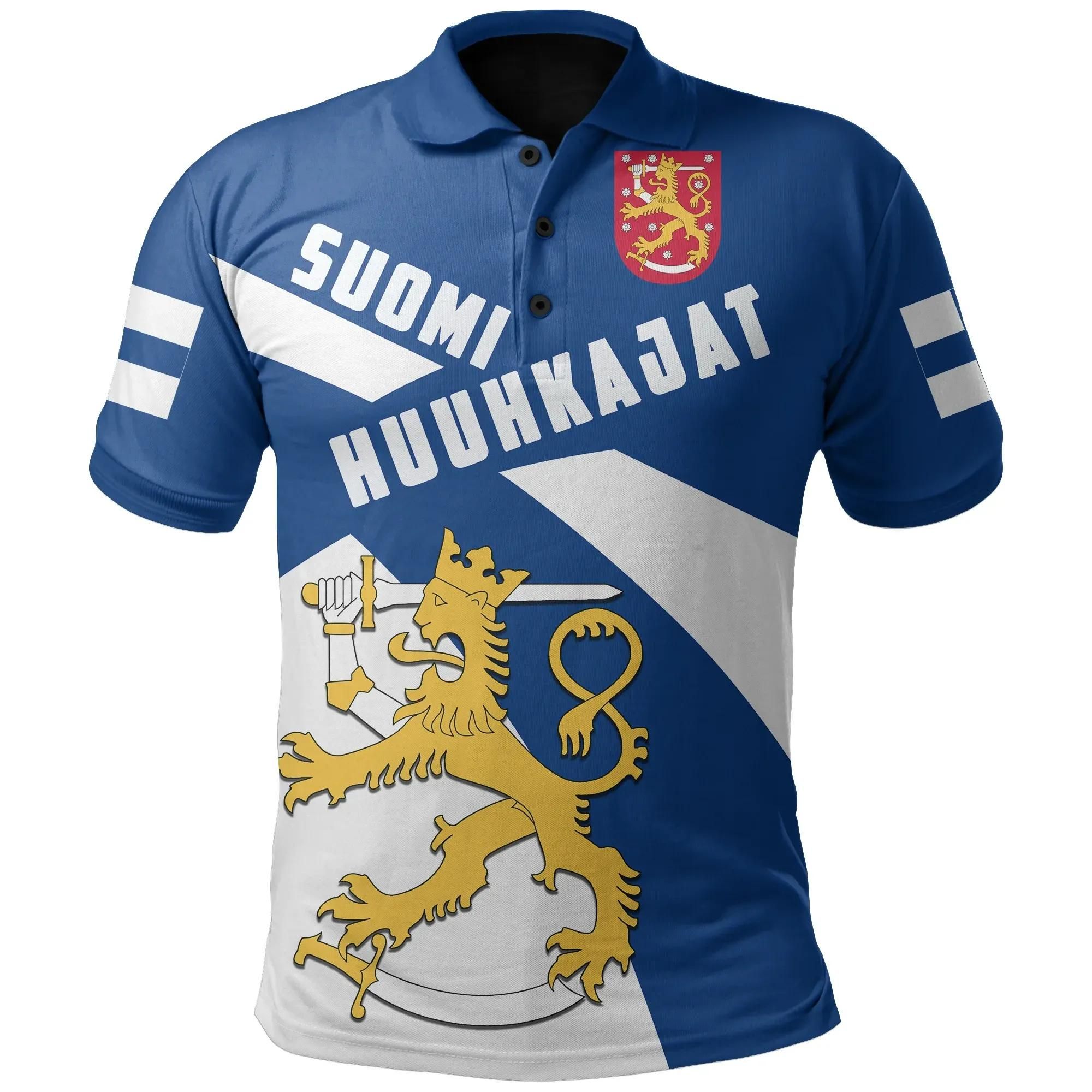 Finland All Over Print Polo Shirt Huuhkajat Football Style TH5 Finland All Over Print Polo Shirt Huuhkajat Football Style TH5