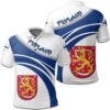 Finland Coat Of Arms Polo Shirt Cricket Style J5W