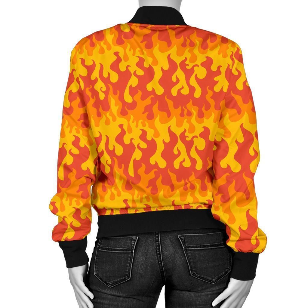 Fire-Flame-Print-Pattern-Women-Casual-Bomber-Jacket-2