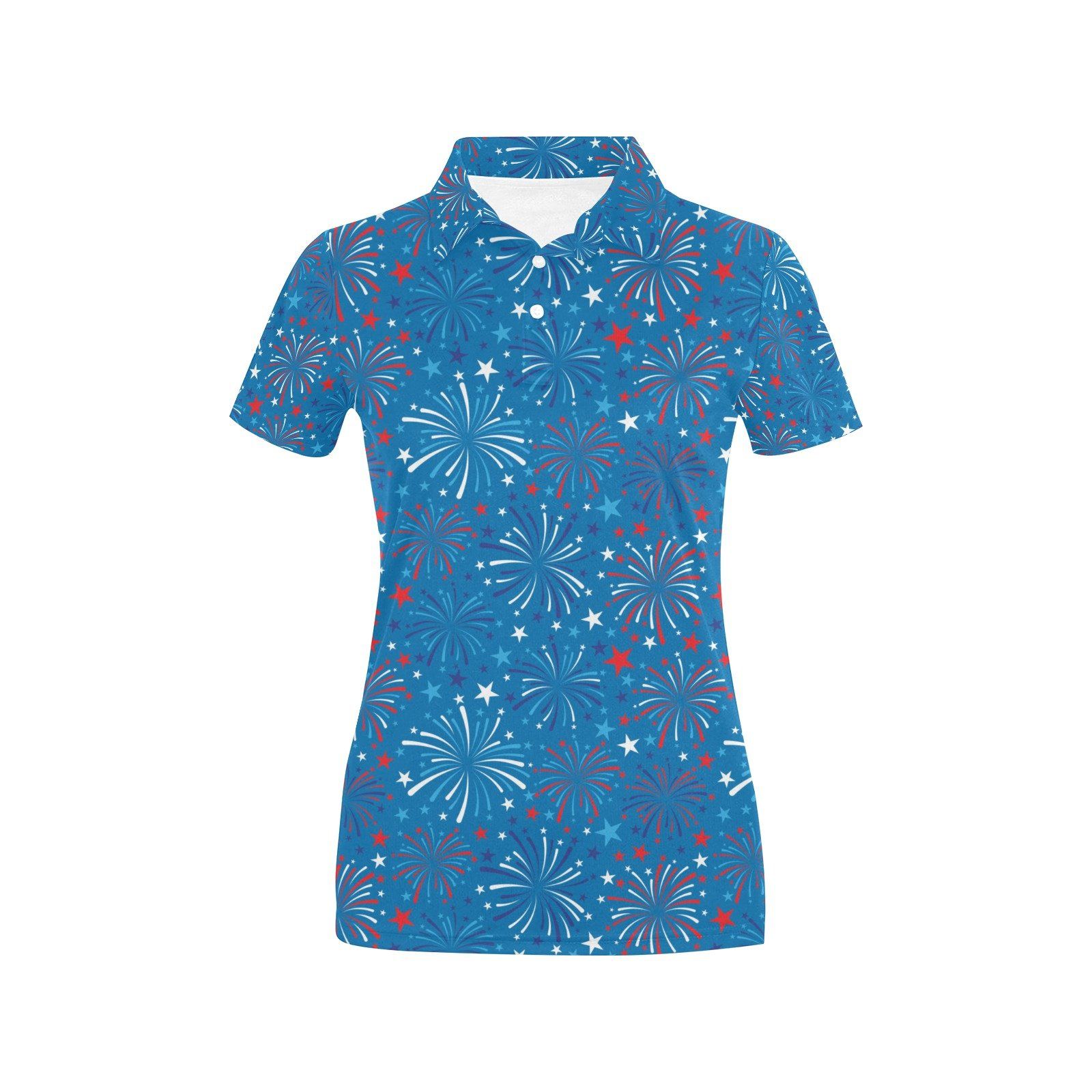 Firework Celebration Print Design Lks304 Women'S Polo Shirt Firework Celebration Print Design Lks304 Women'S Polo Shirt