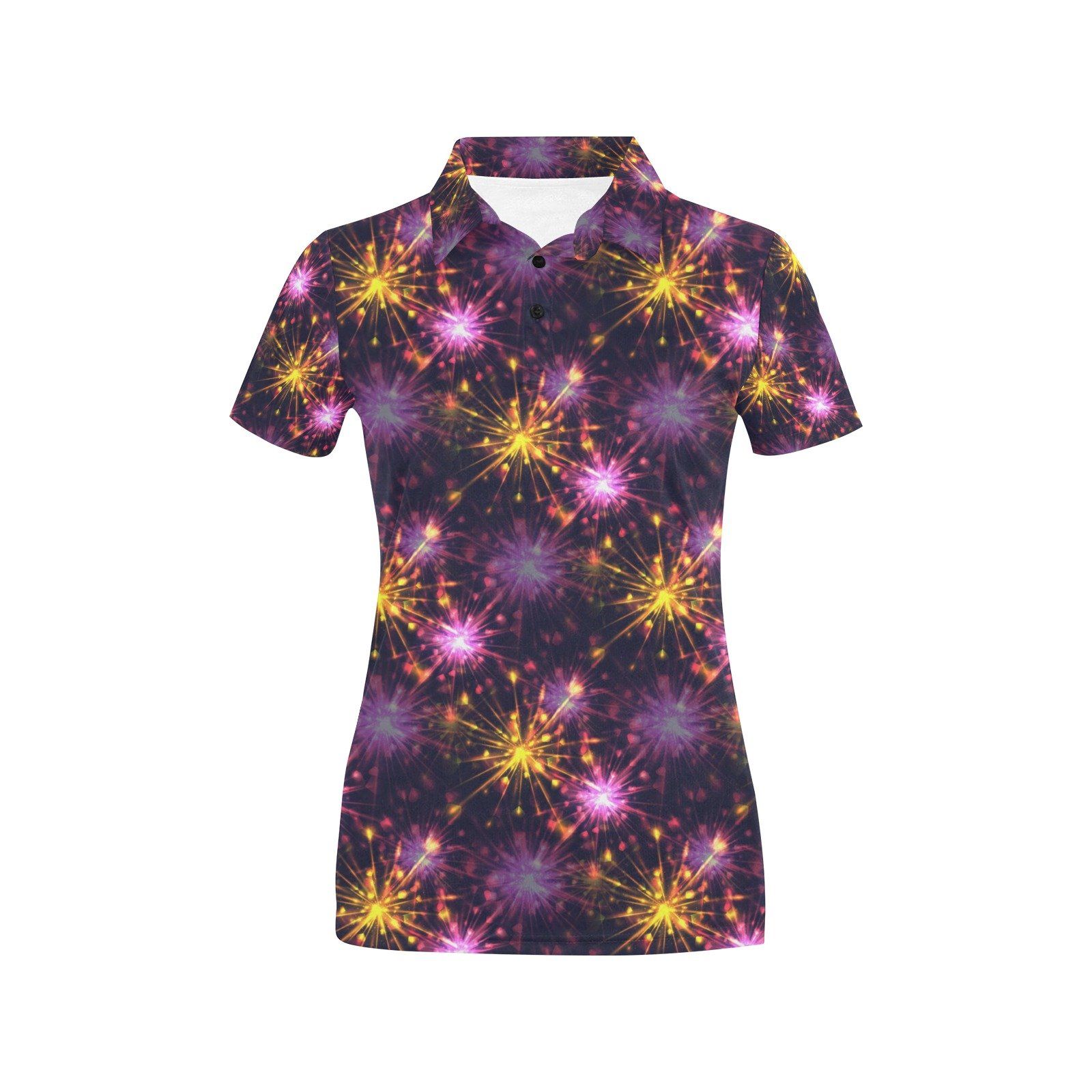 Firework Print Design Lks303 Women'S Polo Shirt Firework Print Design Lks303 Women'S Polo Shirt