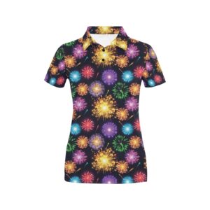 Firework Print Design Lks305 Women'S Polo Shirt