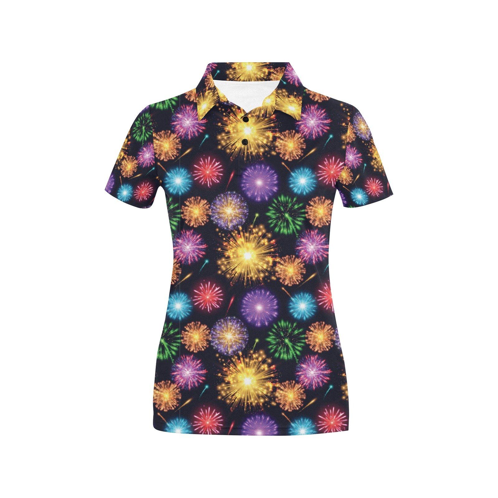Firework Print Design Lks305 Women'S Polo Shirt Firework Print Design Lks305 Women'S Polo Shirt