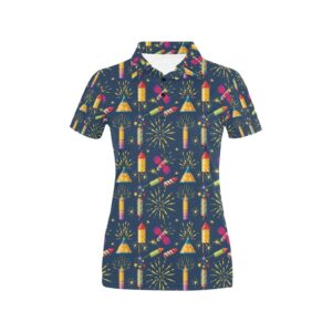Firework Sparkling Rockets Print Design Lks306 Women'S Polo Shirt